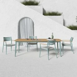 Solpuri Charlie Gartentisch 170x100 Cm Aluminium/Teak Petrol/Natur -Garten Leben solpuri charlie gartentisch 170x100cm aluminium teak 1475059 6