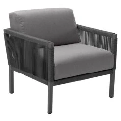 Solpuri Club Loungesessel Aluminium/Rope/Acryl Anthrazit -Garten Leben solpuri club loungesessel aluminium rope acryl 1465588 2