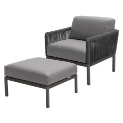 Solpuri Club Loungesessel Aluminium/Rope/Acryl Anthrazit -Garten Leben solpuri club loungesessel aluminium rope acryl 1465588 7