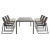 Solpuri Foxx Gartenmöbel-Set 7-tlg. + Tisch 160/220x100cm Anthrazit/Coal -Garten Leben solpuri foxx gartenmoebel set 7 tlg tisch 160 220x100cm 1488644 1