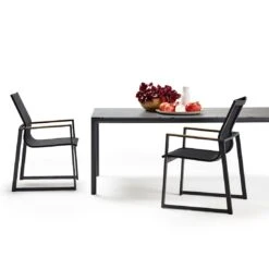 Solpuri Foxx Stapelsessel Aluminium/Textilene/Teak Anthrazit/Coal -Garten Leben solpuri foxx stapelsessel aluminium textilene teak 1465621 6