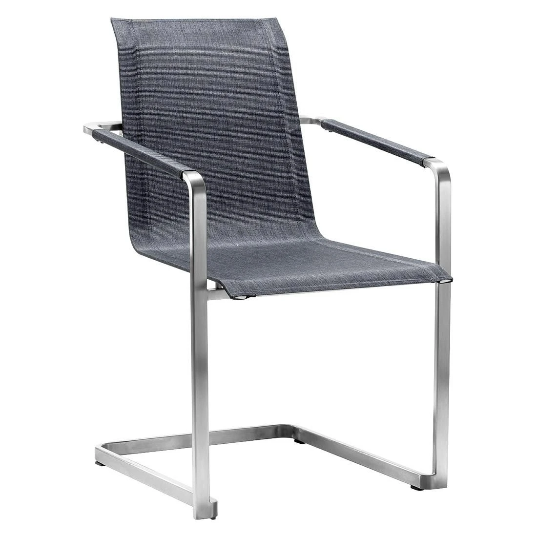 Solpuri Jazz Freischwinger Edelstahl/Textilene Silber/Coal 3 Solpuri Jazz Freischwinger Edelstahl/Textilene Silber/Coal