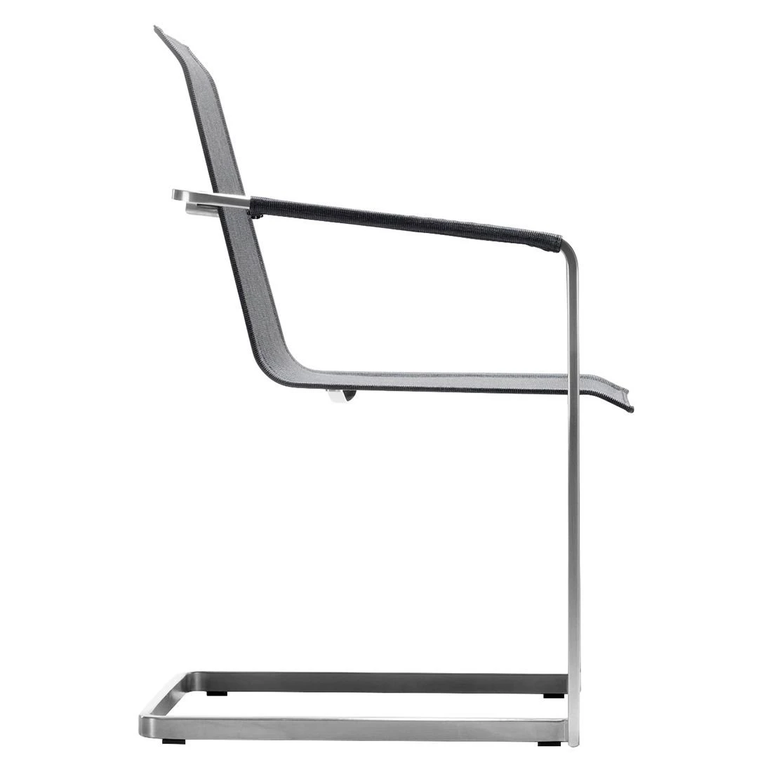 Solpuri Jazz Freischwinger Edelstahl/Textilene Silber/Coal 5 Solpuri Jazz Freischwinger Edelstahl/Textilene Silber/Coal – Bild 3