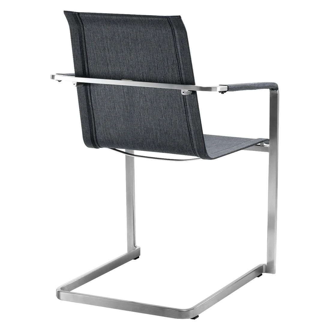 Solpuri Jazz Freischwinger Edelstahl/Textilene Silber/Coal 6 Solpuri Jazz Freischwinger Edelstahl/Textilene Silber/Coal – Bild 4