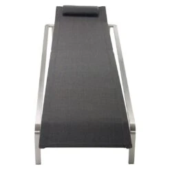 Solpuri Jazz Gartenliege Edelstahl/Textilene Silber/Coal -Garten Leben solpuri jazz gartenliege edelstahl textilene 1465654 5