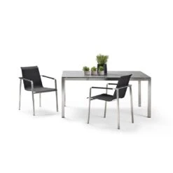 Solpuri Jazz Stapelsessel Edestahl/Textilene Silber/Coal -Garten Leben solpuri jazz stapelsessel edestahl textilene 1465643 10