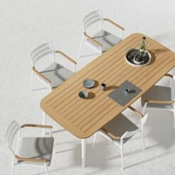 Solpuri Pia Stapelsessel Aluminium/Teak Inkl. Kissen White/Natur -Garten Leben solpuri pia stapelsessel aluminium teak inkl kissen 1470362 6