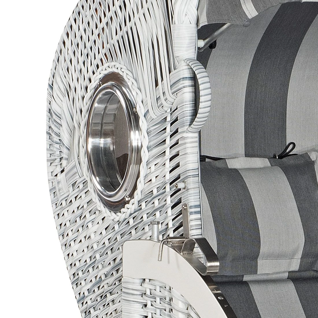 SonnenPartner Classic Strandkorb Geflecht/Fichte White-washed 4 SonnenPartner Classic Strandkorb Geflecht/Fichte White-washed – Bild 2