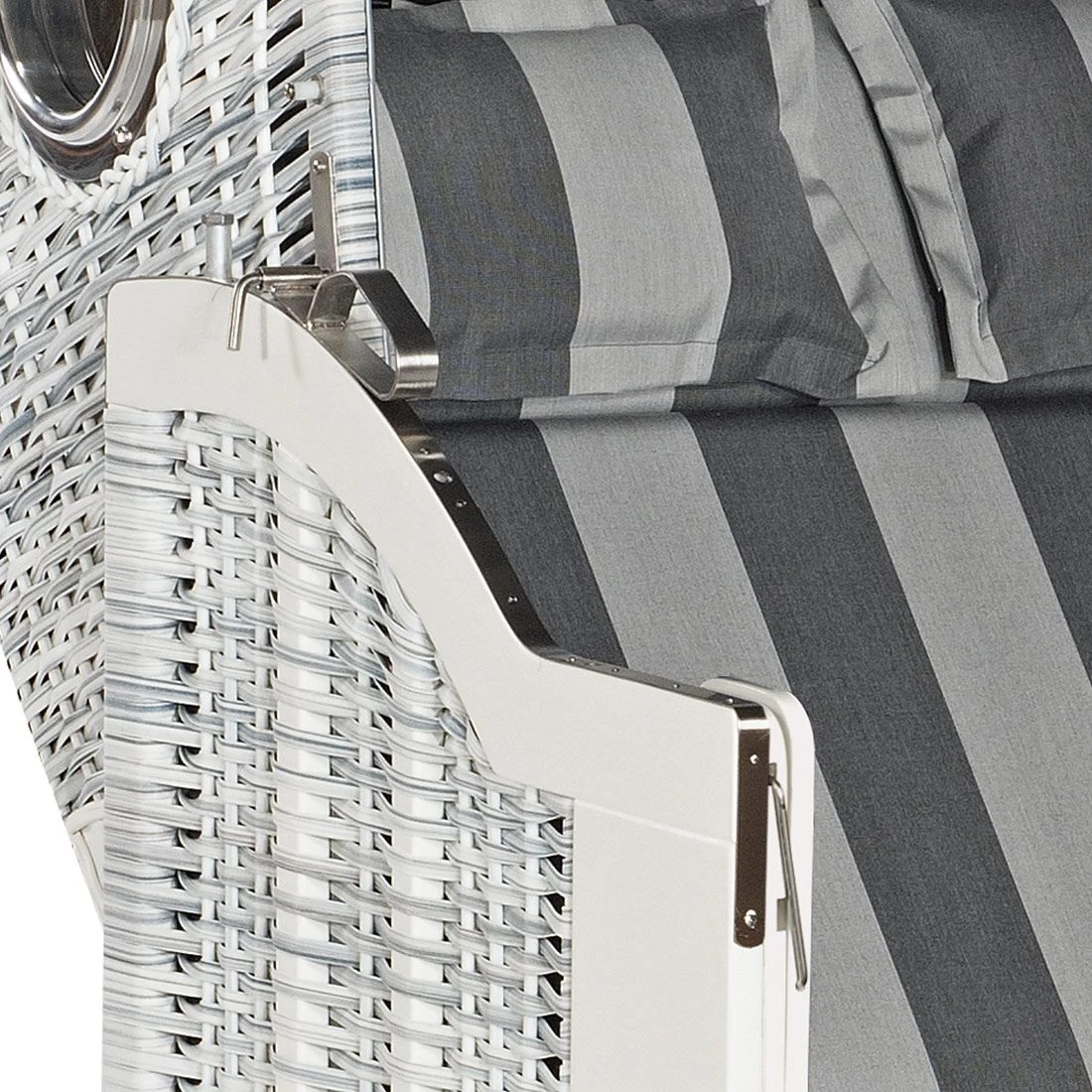 SonnenPartner Classic Strandkorb Geflecht/Fichte White-washed 6 SonnenPartner Classic Strandkorb Geflecht/Fichte White-washed – Bild 4