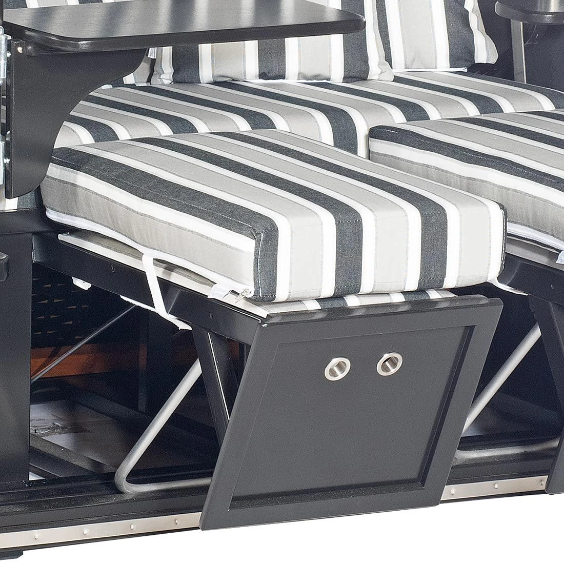 SonnenPartner Konsul Strandkorb Geflecht/Fichte Schwarz/Filo Tomba 6 SonnenPartner Konsul Strandkorb Geflecht/Fichte Schwarz/Filo Tomba – Bild 4