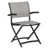Stern Camillo Balkonklappsessel Aluminium/Textilene Schwarz Matt/Leinen Grau -Garten Leben stern camillo balkonklappsessel aluminium textilene 1453708 1