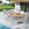 Stern Cardiff Gartenmöbel-Set 7-tlg. Tisch 180/240x90cm Silber -Garten Leben stern cardiff gartenmoebel set 7 tlg tisch 180 240x90cm 1484805 1