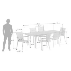 Stern Cardiff Gartenmöbel-Set 7-tlg. Tisch 180/240x90cm Silber -Garten Leben stern cardiff gartenmoebel set 7 tlg tisch 180 240x90cm 1484805 3