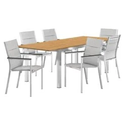 Stern Cardiff Gartenmöbel-Set 7-tlg. Tisch 180/240x90cm Silber -Garten Leben stern cardiff gartenmoebel set 7 tlg tisch 180 240x90cm 1484805 4