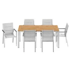 Stern Cardiff Gartenmöbel-Set 7-tlg. Tisch 180/240x90cm Silber -Garten Leben stern cardiff gartenmoebel set 7 tlg tisch 180 240x90cm 1484805 5