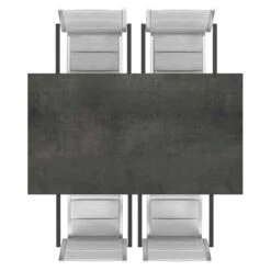 Stern Cardiff Gartenmöbelset 5-tlg. Mit Tisch 160x90cm Silber/Zement -Garten Leben stern cardiff gartenmoebelset 5 tlg mit tisch 160x90cm 1422534 5