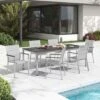 Stern Cardiff Gartenmöbelset 7-tlg. Mit Tisch 220x100 Cm Silber/Zement Dunkel -Garten Leben stern cardiff gartenmoebelset 7 tlg mit tisch 220x100 cm 1423414 1