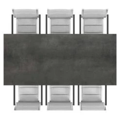 Stern Cardiff Gartenmöbelset 7-tlg. Mit Tisch 220x100 Cm Silber/Zement Dunkel -Garten Leben stern cardiff gartenmoebelset 7 tlg mit tisch 220x100 cm 1423414 5