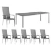 Stern Cardiff Gartenmöbelset 7-tlg. + Tisch 220x100 Cm Silbergrau/Zement Dunkel