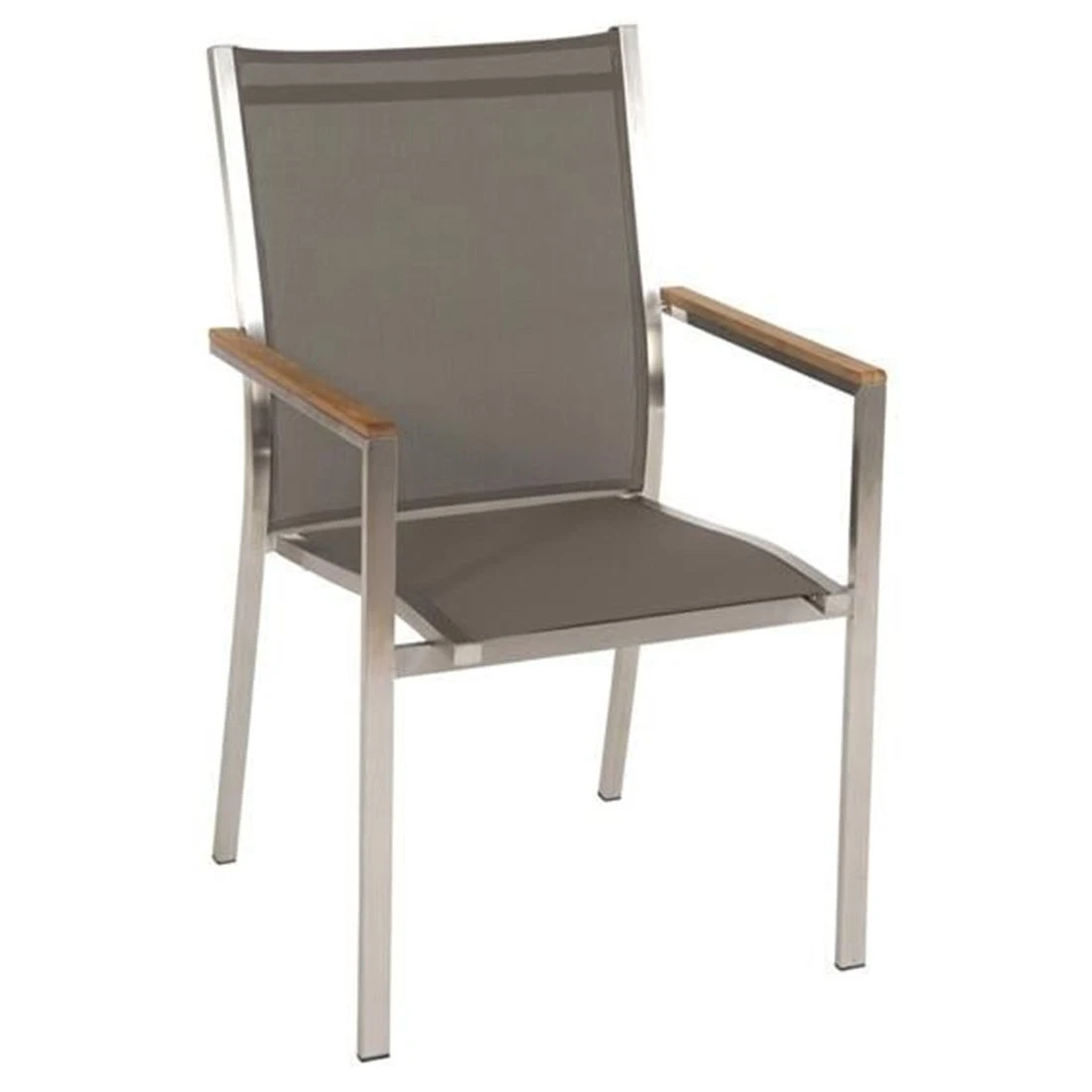 Stern Cardiff Stapelsessel-Set 4-tlg. Edelstahl/Textilene Taupe 6 Stern Cardiff Stapelsessel-Set 4-tlg. Edelstahl/Textilene Taupe – Bild 4