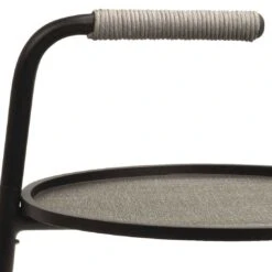 Stern Edi Beistelltisch 48x48 Cm Aluminium/Textilene Schwarz Matt/Leinen Grau -Garten Leben stern edi beistelltisch 48x48 cm aluminium textilene 1451112 2