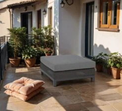 Stern Fontana Hocker Aluminium/Geflecht Basaltgrau/Seidengrau