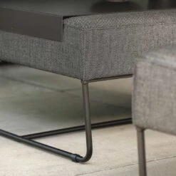 Stern Mia Lounge Hocker Edelstahl/Outdoorstoff Schwarz/Seidenschwarz -Garten Leben stern mia loungehocker edelstahl outdoorstoff 1363002 3