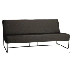 Stern Mia Gartensofa Edelstahl/Outdoorstoff Schwarz Matt/Seidenschwarz