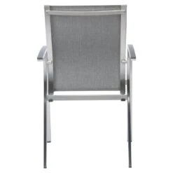 Stern Mika Stapelsessel Edelstahl/Textilene Silber/Leinen Grau -Garten Leben stern mika stapelsessel edelstahl textilene grau 1205548 6