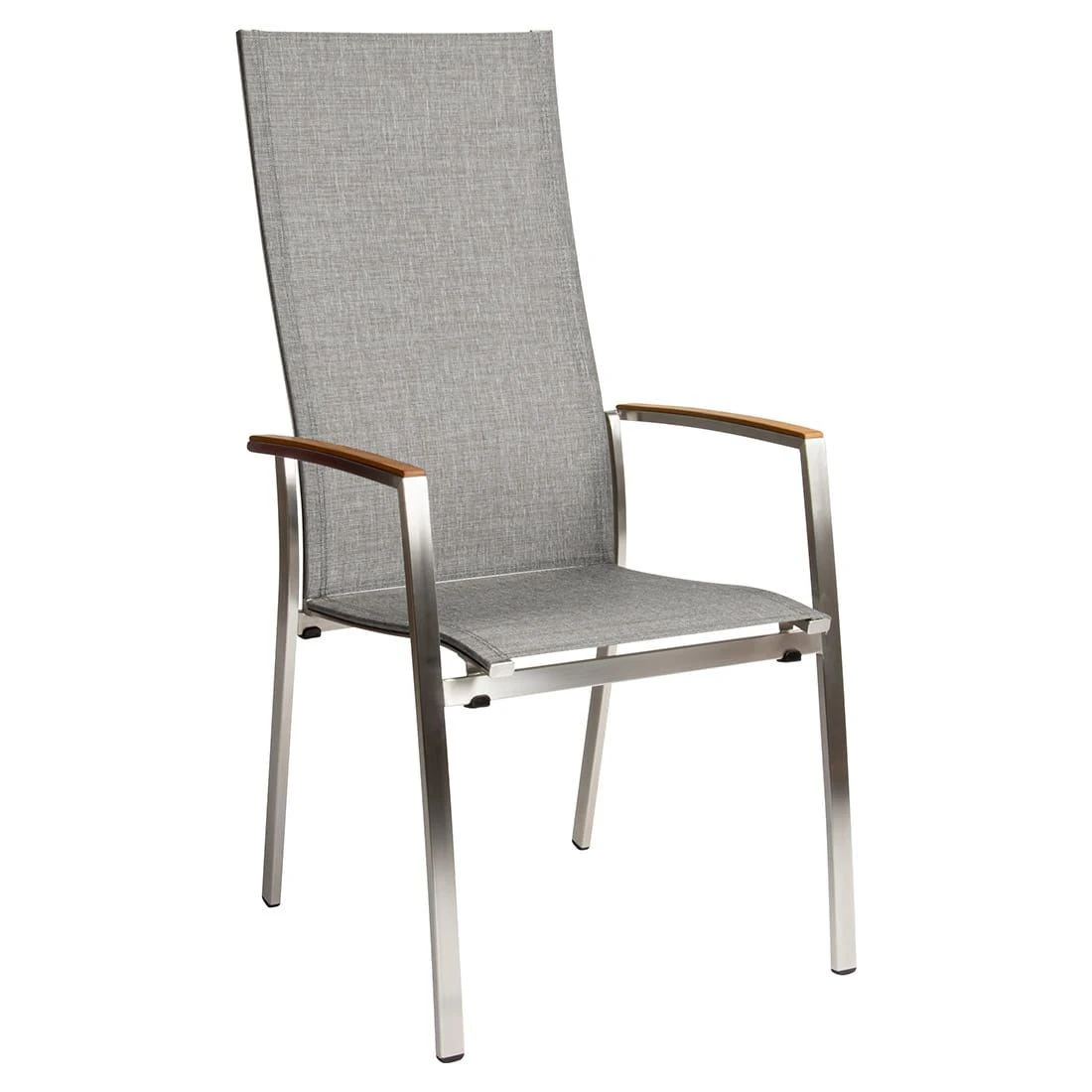 Stern Mika Stapelsessel Hoch Edelstahl/Textilene Silber/Leinen Grau 3 Stern Mika Stapelsessel Hoch Edelstahl/Textilene Silber/Leinen Grau