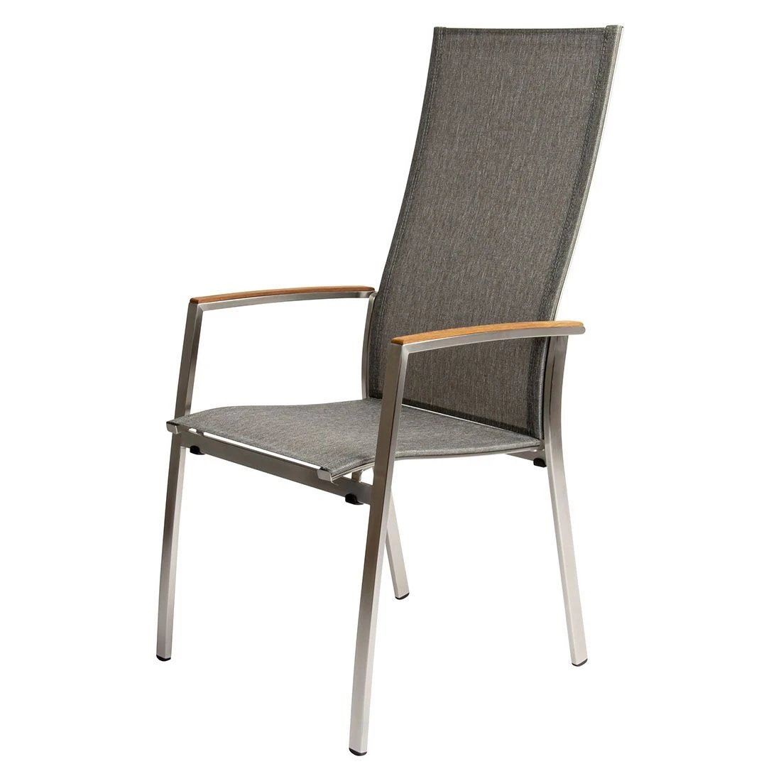 Stern Mika Stapelsessel Hoch Edelstahl/Textilene Silber/Leinen Grau 5 Stern Mika Stapelsessel Hoch Edelstahl/Textilene Silber/Leinen Grau – Bild 3