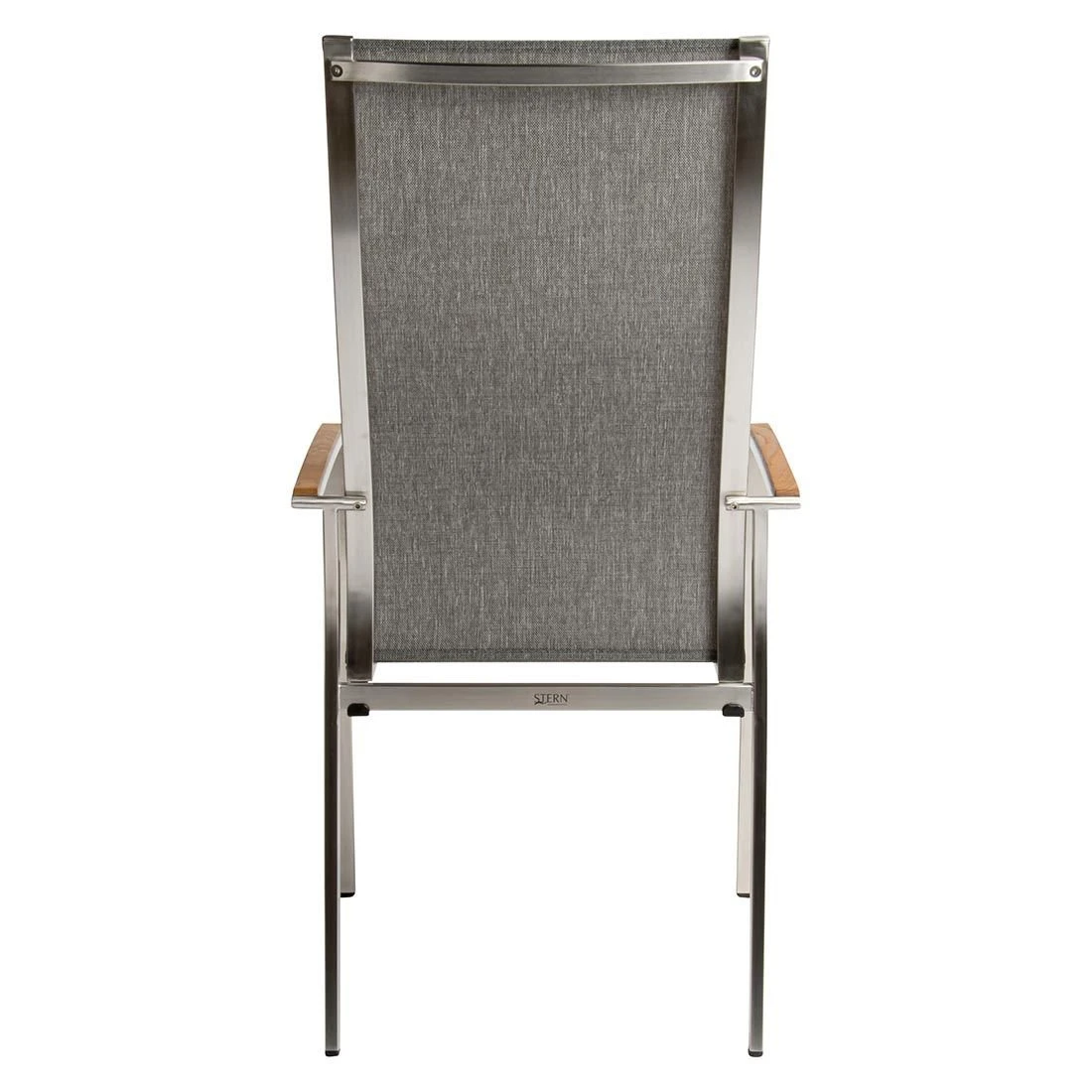 Stern Mika Stapelsessel Hoch Edelstahl/Textilene Silber/Leinen Grau 8 Stern Mika Stapelsessel Hoch Edelstahl/Textilene Silber/Leinen Grau – Bild 6