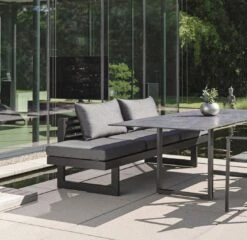 Stern New Holly Bank/Liege Aluminium/Outdoorstoff Schwarz Matt/Seidenschwarz