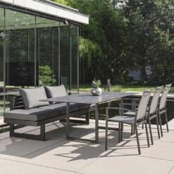 Stern New Holly Bank/Liege Aluminium/Outdoorstoff Schwarz Matt/Seidenschwarz -Garten Leben stern new holly bank liege aluminium outdoorstoff 1353410 6