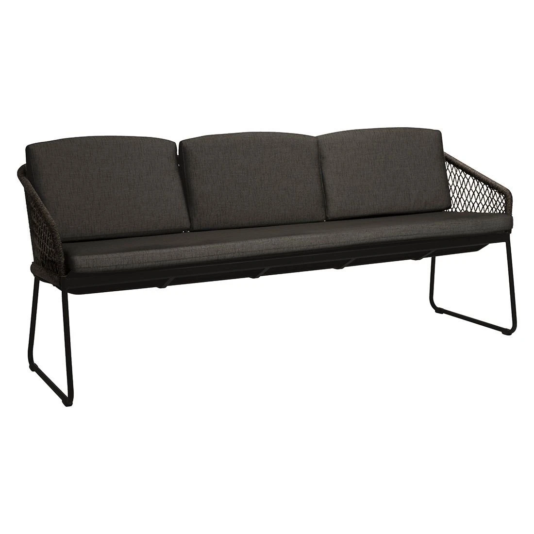Stern Odea 3-Sitzerbank Aluminium/Kordel Inkl. Kissen Schwarz Matt/Pepper 3 Stern Odea 3-Sitzerbank Aluminium/Kordel Inkl. Kissen Schwarz Matt/Pepper
