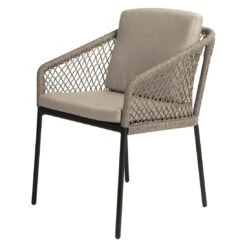 Stern Odea Diningsessel Aluminium/Rope Inkl. Kissen Schwarz Matt/Salt -Garten Leben stern odea diningsessel aluminium kordel inkl kissen 1363189 3