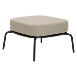 Stern Odea Loungehocker Aluminium/Kordel Inkl. Kissen Schwarz Matt/Salt