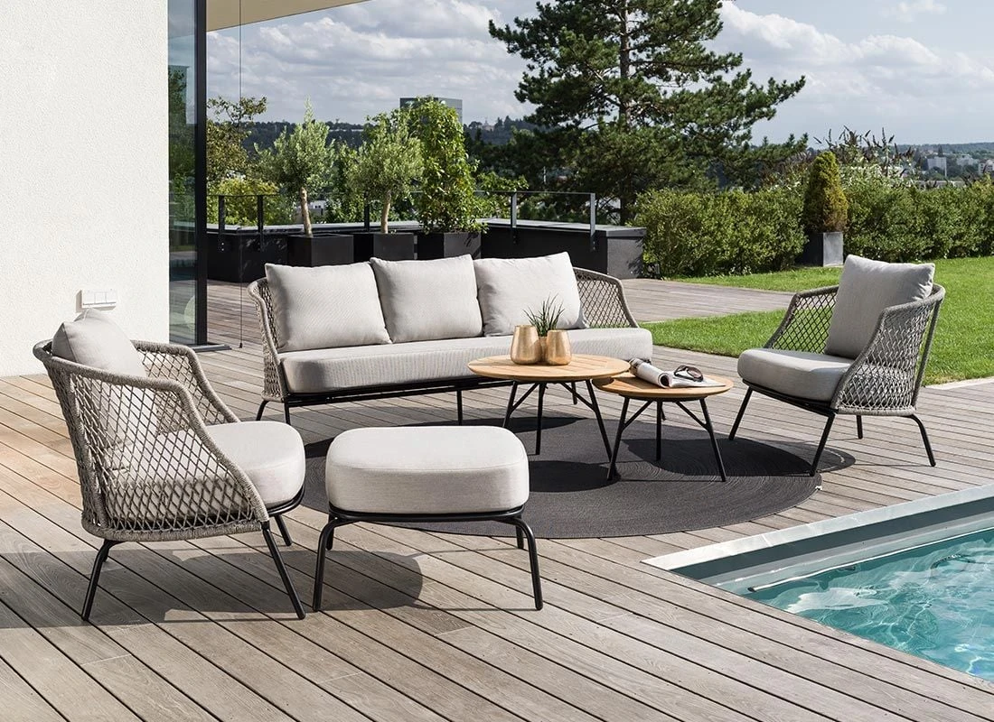 Stern Odea Loungeset Aluminium/Outdoorstoff Schwarz Matt/Cream 3 Stern Odea Loungeset Aluminium/Outdoorstoff Schwarz Matt/Cream
