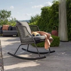 Stern Odea Schaukelsessel Aluminium/Rope Schwarz Matt/Pepper -Garten Leben stern odea schaukelsessel aluminium rope 1453950 6