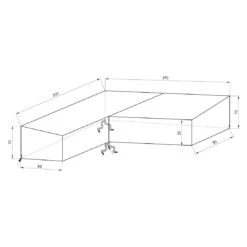 Stern Gartenmöbel-Set Schutzhülle 200x270x90x70/55cm Grau -Garten Leben stern schutzhuelle fuer eckgruppe 200x270x90x70 55cm 1395045 2