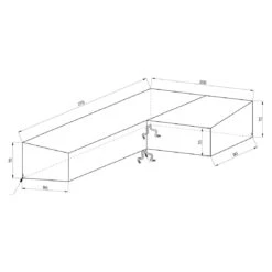 Stern Gartenmöbel-Set Schutzhülle 270x200x90x70/55cm Grau -Garten Leben stern schutzhuelle fuer eckgruppe 270x200x90x70 55cm 1395056 2