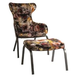 Stern Stan Flower Loungesessel Inkl. Hocker Aluminium/Stoff Schwarz Matt/Geblümt -Garten Leben stern stan diningsessel inkl hocker aluminium stoff 1362826 2