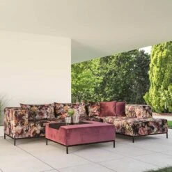 Stern Taavi Flower Ecklounge Aluminium/Polster Schwarz Matt/Geblümt -Garten Leben stern taavi loungeecke aluminium polster 1362749 2