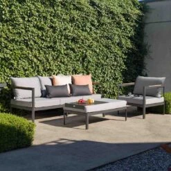 Stern Viggo Loungeset 2-tlg. Aluminium/Textilene Anthrazit/Seidengrau -Garten Leben stern viggo loungeset 2 tlg aluminium textilene 1454093 5