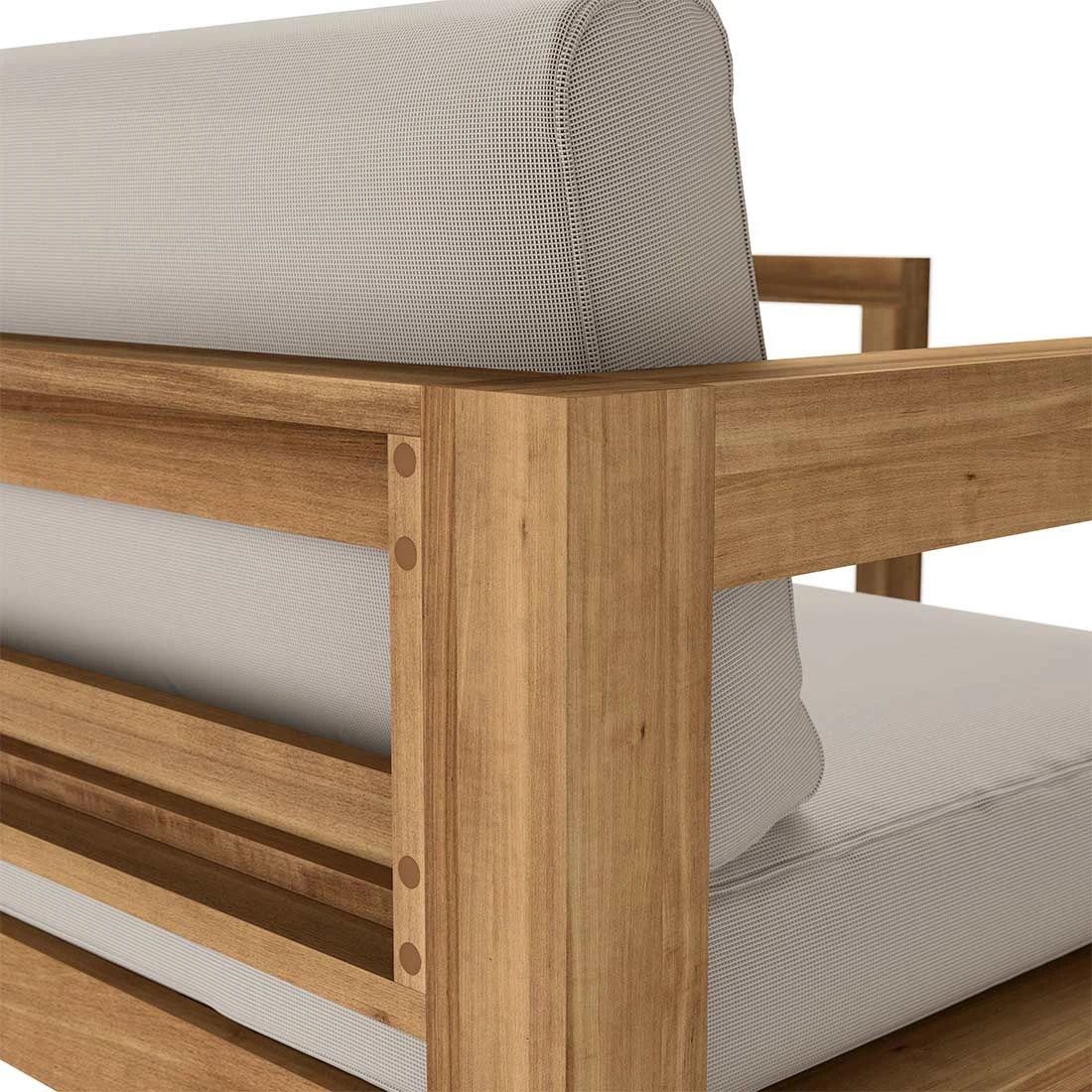 OUTLIV. Stockton Ecklounge 4-teilig Akazie/Polster Teaklook/Taupe 11 OUTLIV. Stockton Ecklounge 4-teilig Akazie/Polster Teaklook/Taupe – Bild 9