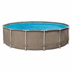 Summer Fun Frame Pool Set Ø427x107cm Rattan Braun