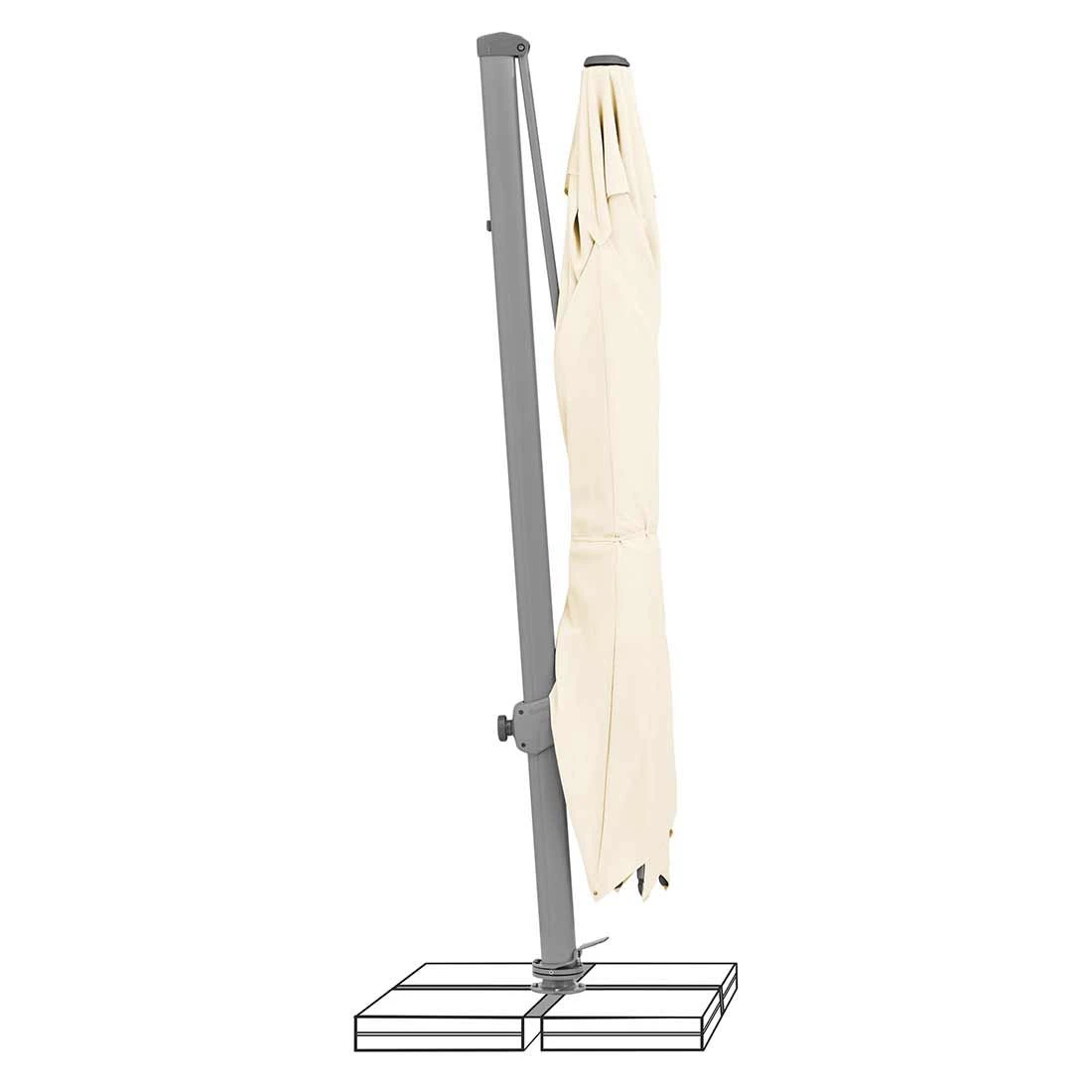Suncomfort Varioflex Ampelschirm 300x300cm Ecru 7 Suncomfort Varioflex Ampelschirm 300x300cm Ecru – Bild 5