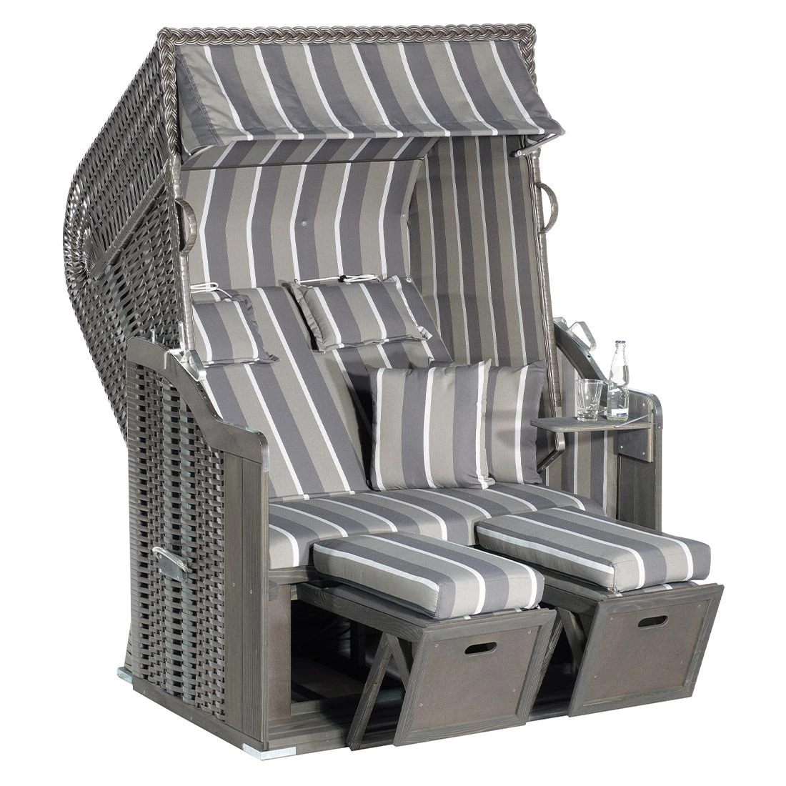 Sunny Smart Rustikal 250 Plus Strandkorb Geflecht/Fichte Anthrazit 3 Sunny Smart Rustikal 250 Plus Strandkorb Geflecht/Fichte Anthrazit