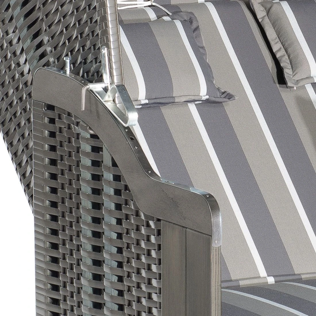 Sunny Smart Rustikal 250 Plus Strandkorb Geflecht/Fichte Anthrazit 5 Sunny Smart Rustikal 250 Plus Strandkorb Geflecht/Fichte Anthrazit – Bild 3