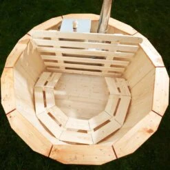 Wolff Finnhaus Hot Tub Grau -Garten Leben wolff finnhaus badebottich hot tub mit thermodeckel ofen durchm200cm 1400908 2